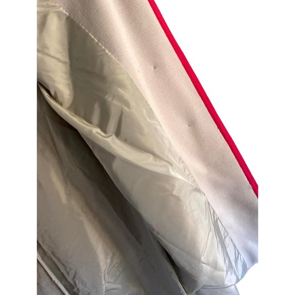 Vintage Kramer's Carmel By The Sea Long Coat Cream Knit Pink Red Trim Pockets - Picture 7 of 9